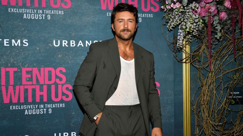 Brandon Sklenar at the world New York premiere of 'It Ends with Us' on August 6.