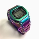 Casio G-Shock DW-5600 Mod rainbow Steel Bezel Bracelet Full Custom Metal
