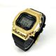 Casio G-Shock DW5600 Mod Custom Metal Patterned Steel Gold Plated  Bezel 5600