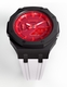 Casioak Mod Custom Watch Casio G-Shock GA-2100-4A Black Case Red Dial White Band