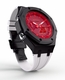 Casioak Mod Custom Watch Casio G-Shock GA-2100-4A Black Case Red Dial White Band