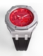 Casioak Mod Custom Watch Casio G-Shock GA-2100-4A Metal Case Red Dial Black Strap