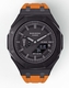Casioak Mod Custom Watch Casio G-Shock GA-2100 Black Case Orange Strap GA2100