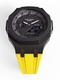Casioak Mod Custom Watch Casio G-Shock GA-2100 Black Case Yellow Strap GA2100