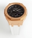 Casioak Mod Custom Watch Casio G-Shock GA-2100 Rose gold Case White Strap GA2100