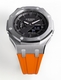 Casioak Mod Custom Watch Casio G-Shock GA-2100 Steel Case Orange Strap GA2100