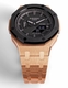 Casioak Mod Royal Oak Casio G-Shock GA-2100 Rose Gold Black Metal Watch GA2100