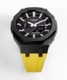 Casioak Mod Watch Casio G-Shock GA-2100 Black Case Yellow Strap Modded GA2100-1A