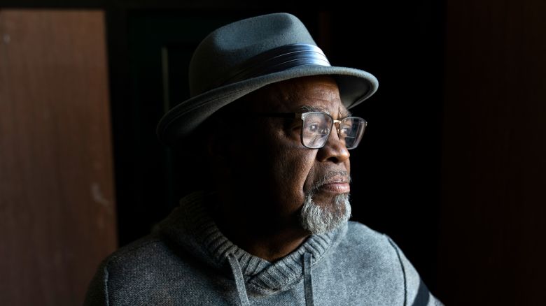 Glynn Simmons poses for a portrait after the hearing where Judge Amy Palumbo ruled to approve his "actual innocence" claim at the Oklahoma County Courthouse in Oklahoma City, Oklahoma on December 19, 2023.