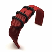 Red 22mm Nylon Watch Band Strap Belt Army Military Ballistic Silver Buckle #6046