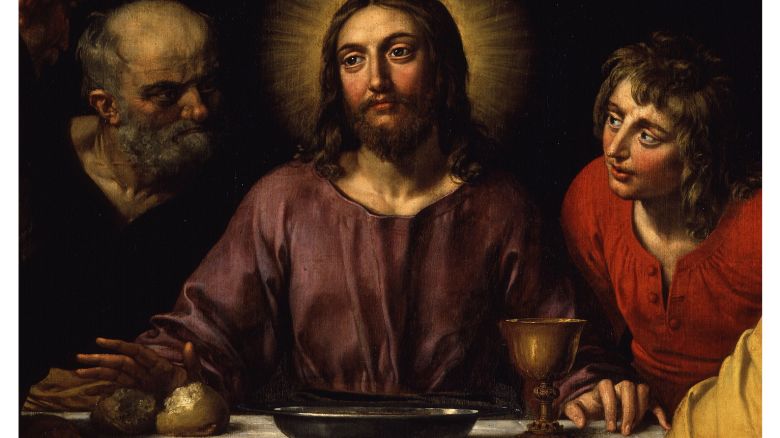 Mandatory Credit: Photo by Gianni Dagli Orti/Shutterstock (5850818ol)<br />Christ flanked by Saints John and Peter, from The Last Supper, 1618 (detail) (Frans II Pourbus)<br />Art (Paintings) - various<br />Artist: POURBUS, Frans II (1569-1622, Flemish)<br />Location: Musée du Louvre Paris